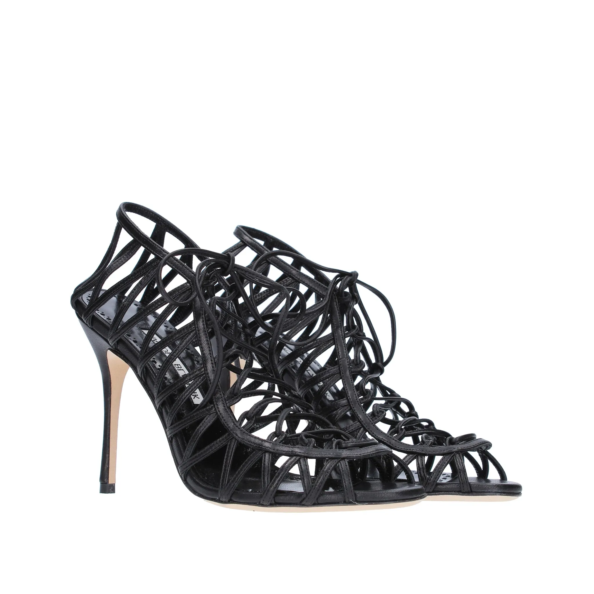 MANOLO BLAHNIK Elegant 105 Leather Sandals