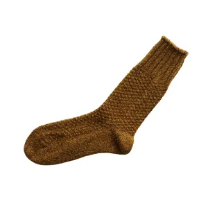 Nishiguchi Kutsushita Wool Cotton Boot Socks Mustard Large
