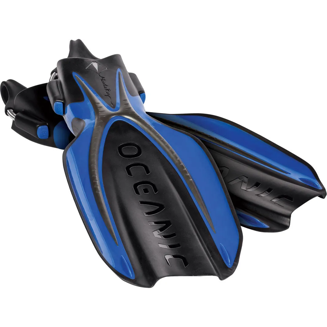 Oceanic Manta Ray Open Heel Fins with Spring Straps