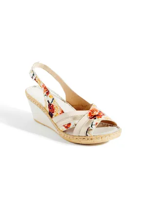 Open toe comfort width leather sandal