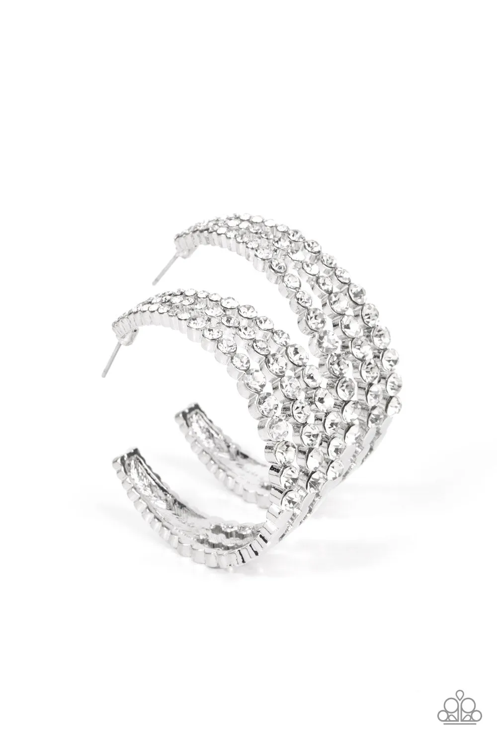 Paparazzi Cosmopolitan Cool - White Earrings