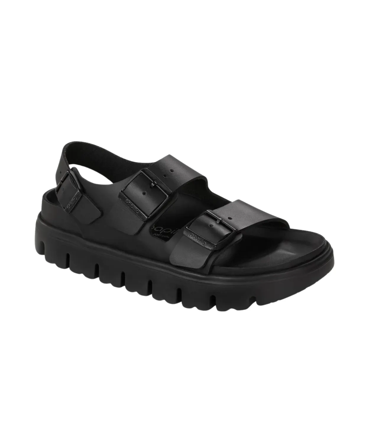 Papillio Milano Chunky Exquisite Leather Black Sandals