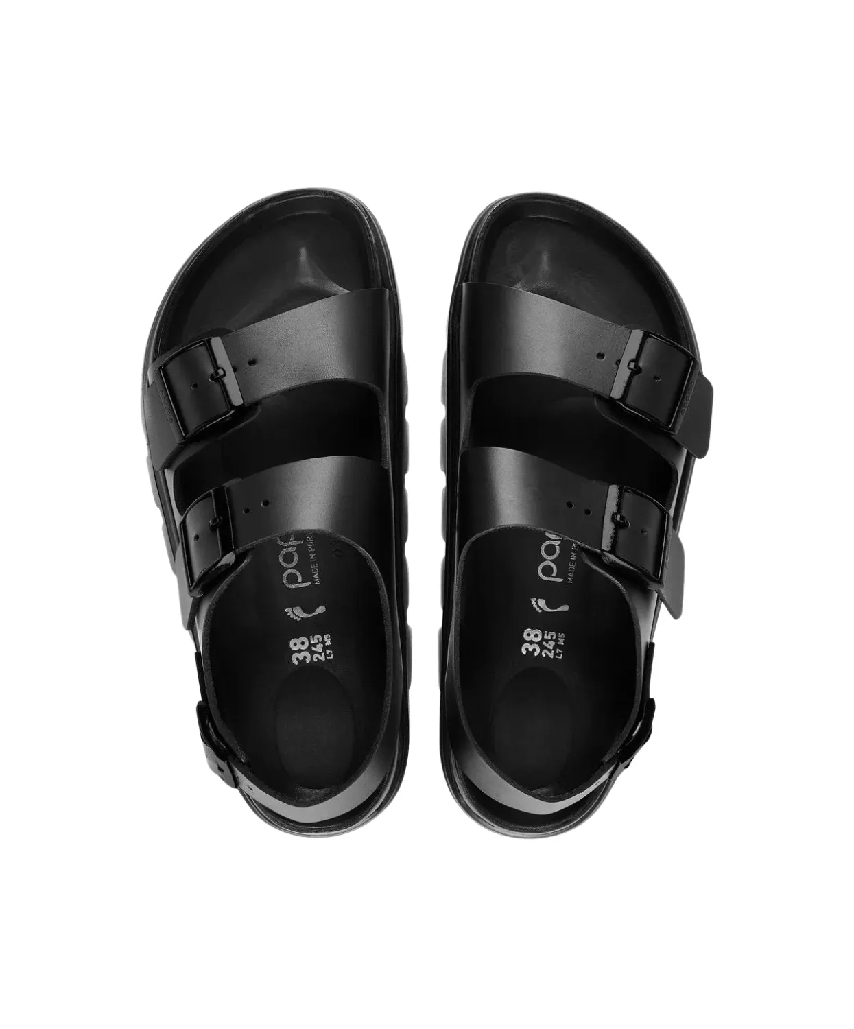 Papillio Milano Chunky Exquisite Leather Black Sandals