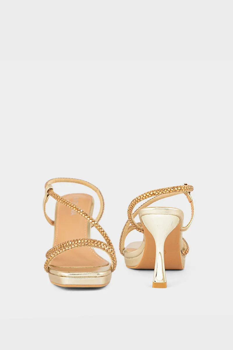 Party Wear Sandal IP2029-Golden