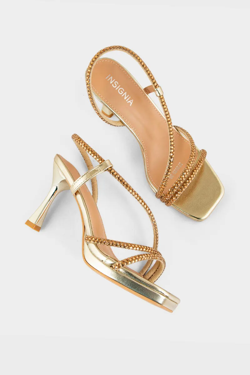 Party Wear Sandal IP2029-Golden