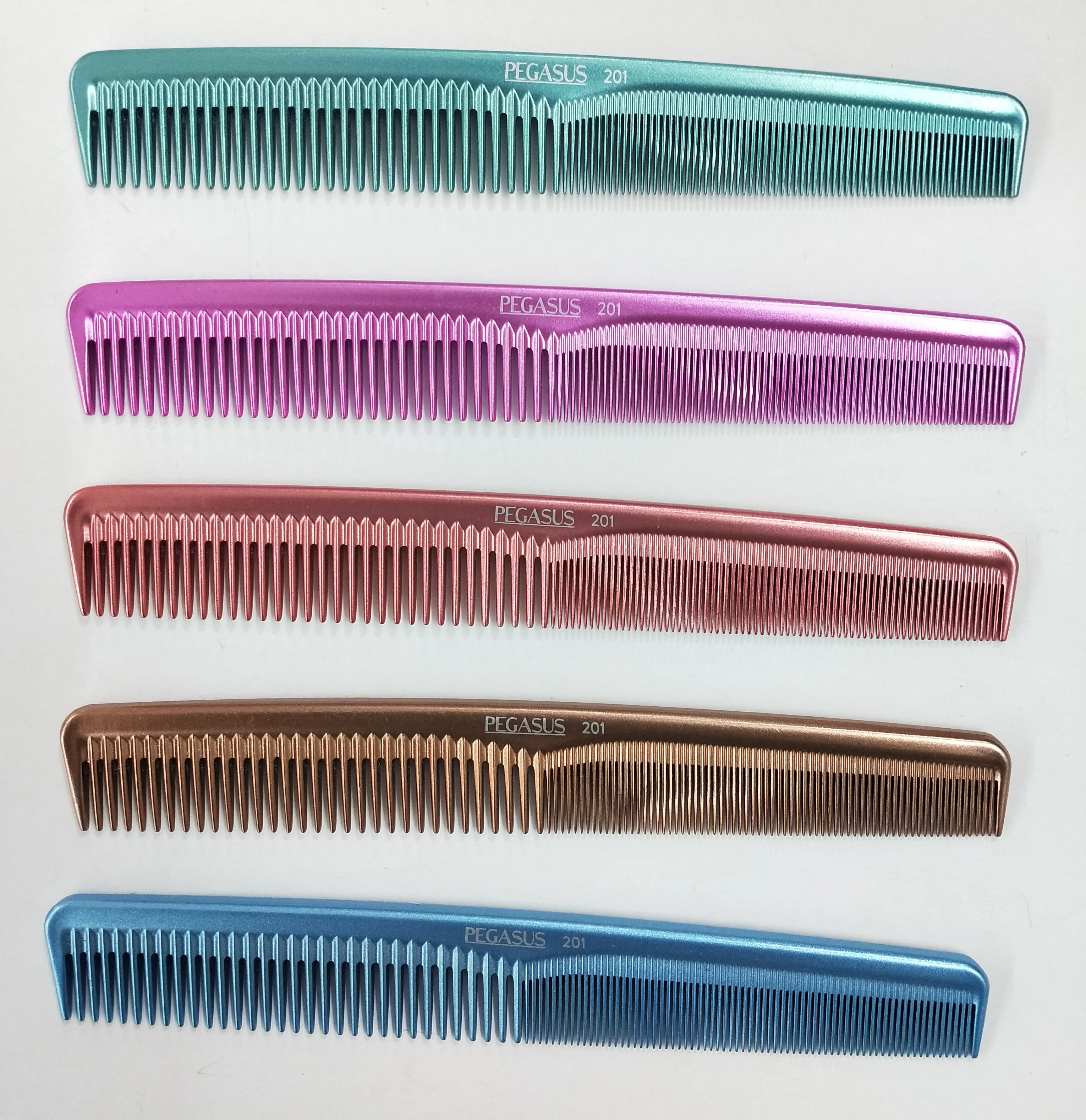 Pegasus MICOLOR 201, 7in Hard Rubber Hair Detangling/Trimmer Comb, Handmade, Seamless, Smooth Edges, Anti Static, Heat and Chemically Resistant, Wet Hair, Everyday Grooming Comb | Peines de goma dura - Green