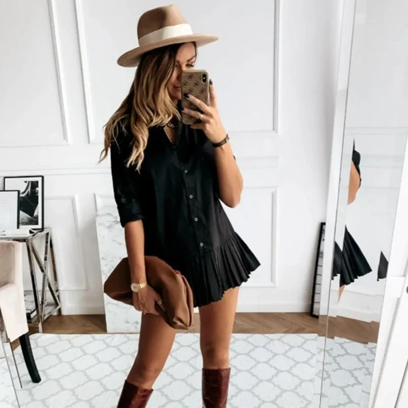 Pleated Shirt Dress: Modern Classic Design