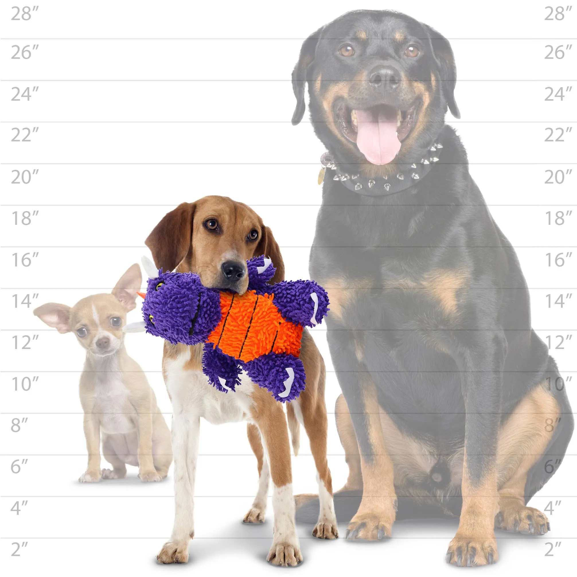 Purple Medium Mighty Microfiber  Dragon Squeaky Dog Toy