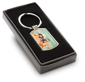 Rectangle Silver Keyring, Personalised Gift