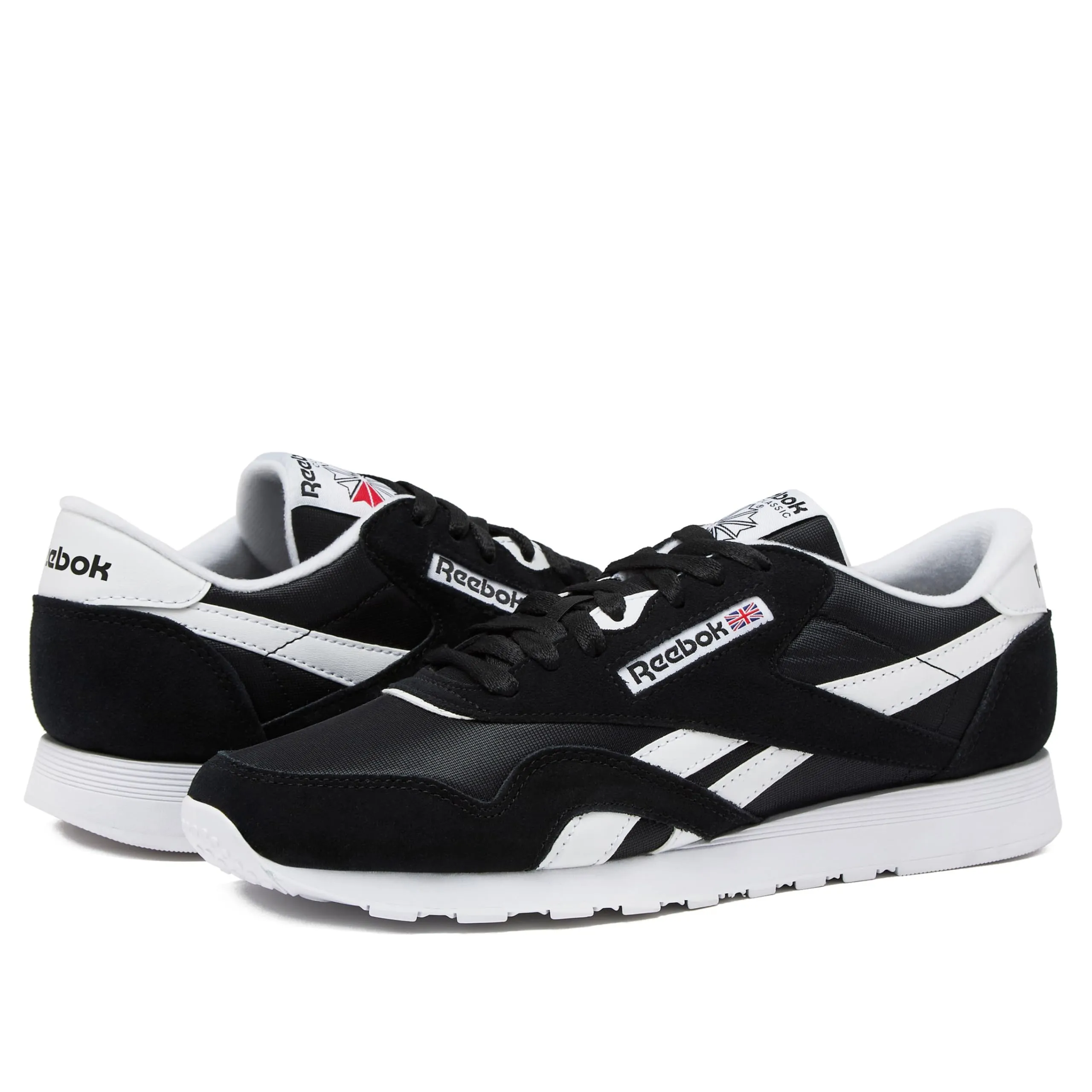 Reebok Women's Classic Nylon Sneaker Black/White 9.5