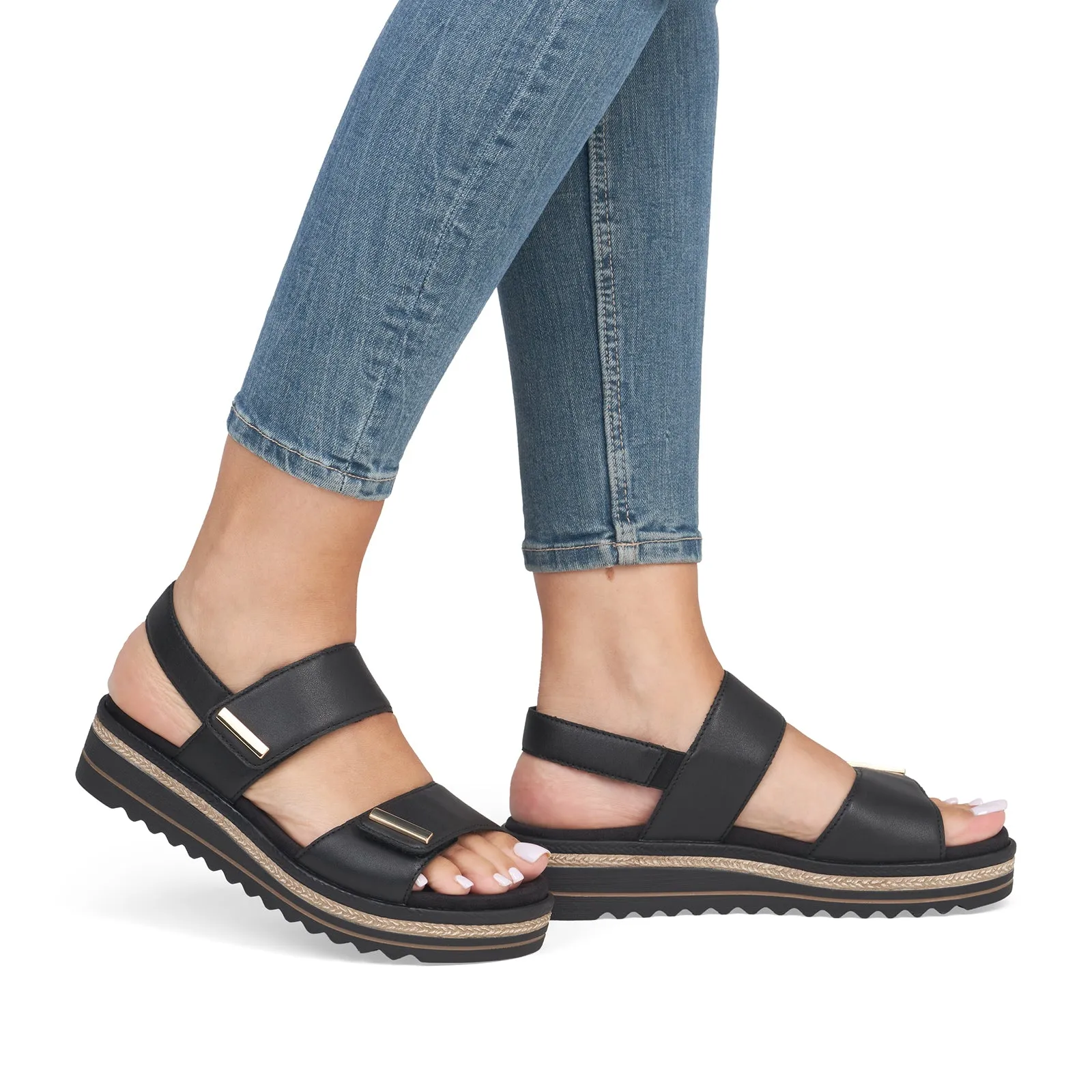 Remonte Jocelyn D0Q59 Wedge Sandal (Women) - Black