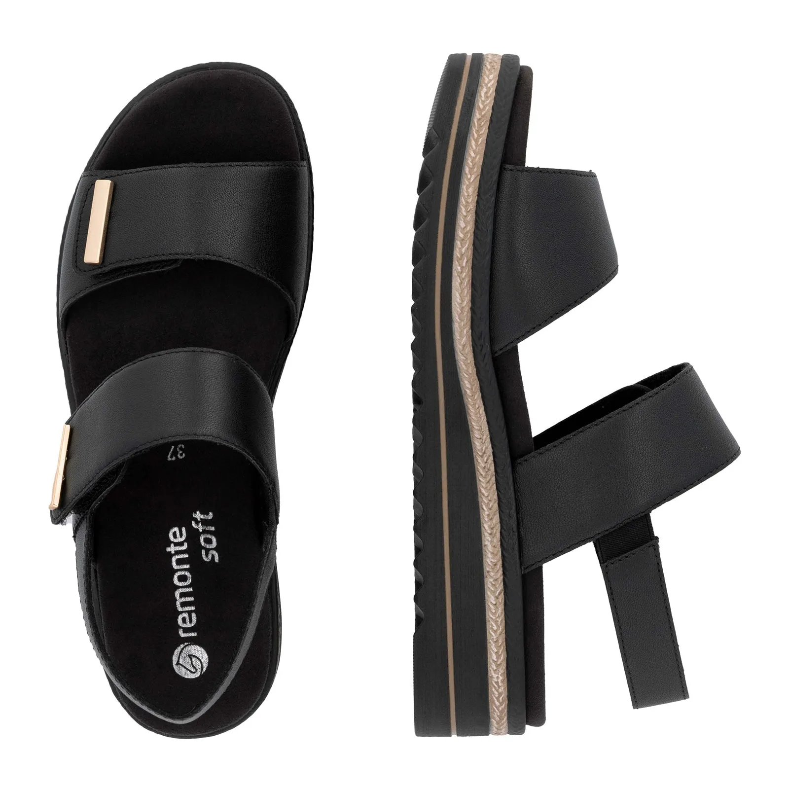 Remonte Jocelyn D0Q59 Wedge Sandal (Women) - Black