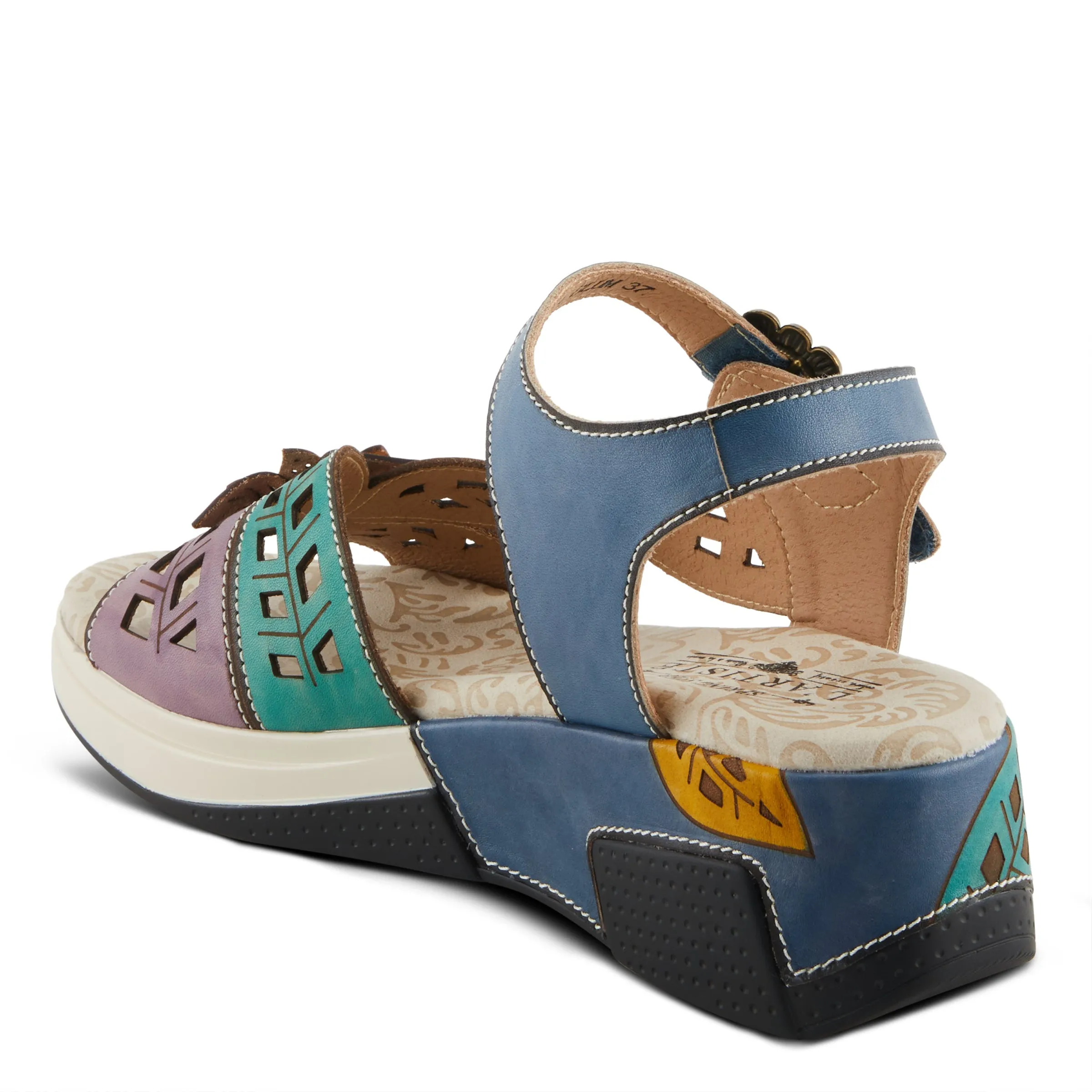 Spring Step Shoes L'Artiste Alora Sandals Women's Leather Floral Design