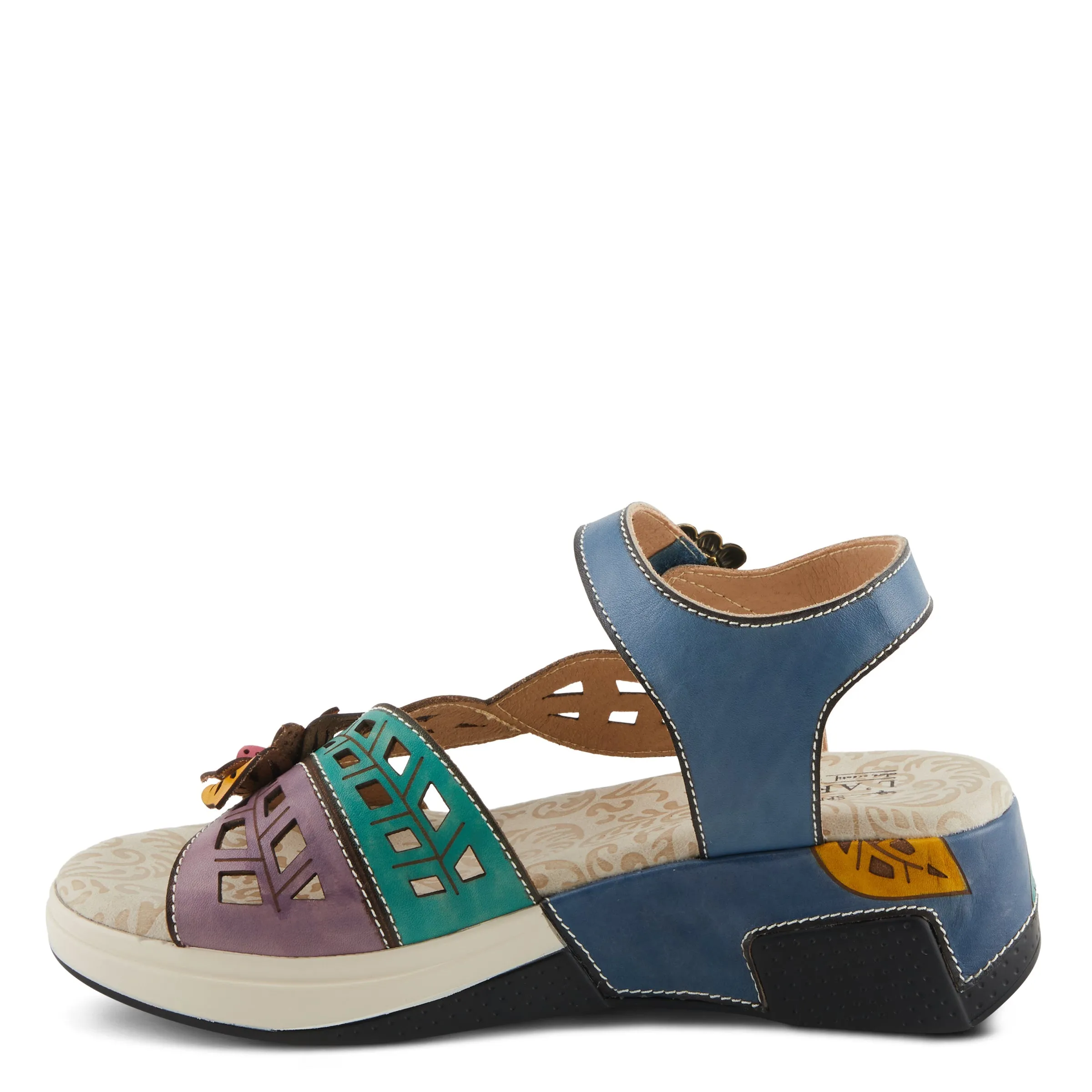 Spring Step Shoes L'Artiste Alora Sandals Women's Leather Floral Design