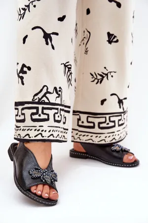 Step in Style Grey Suede Ankle Strap Sandals with Bee Decoration