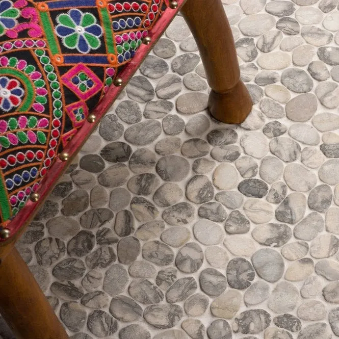 SWIRL GREY MARBLE, COBBLES