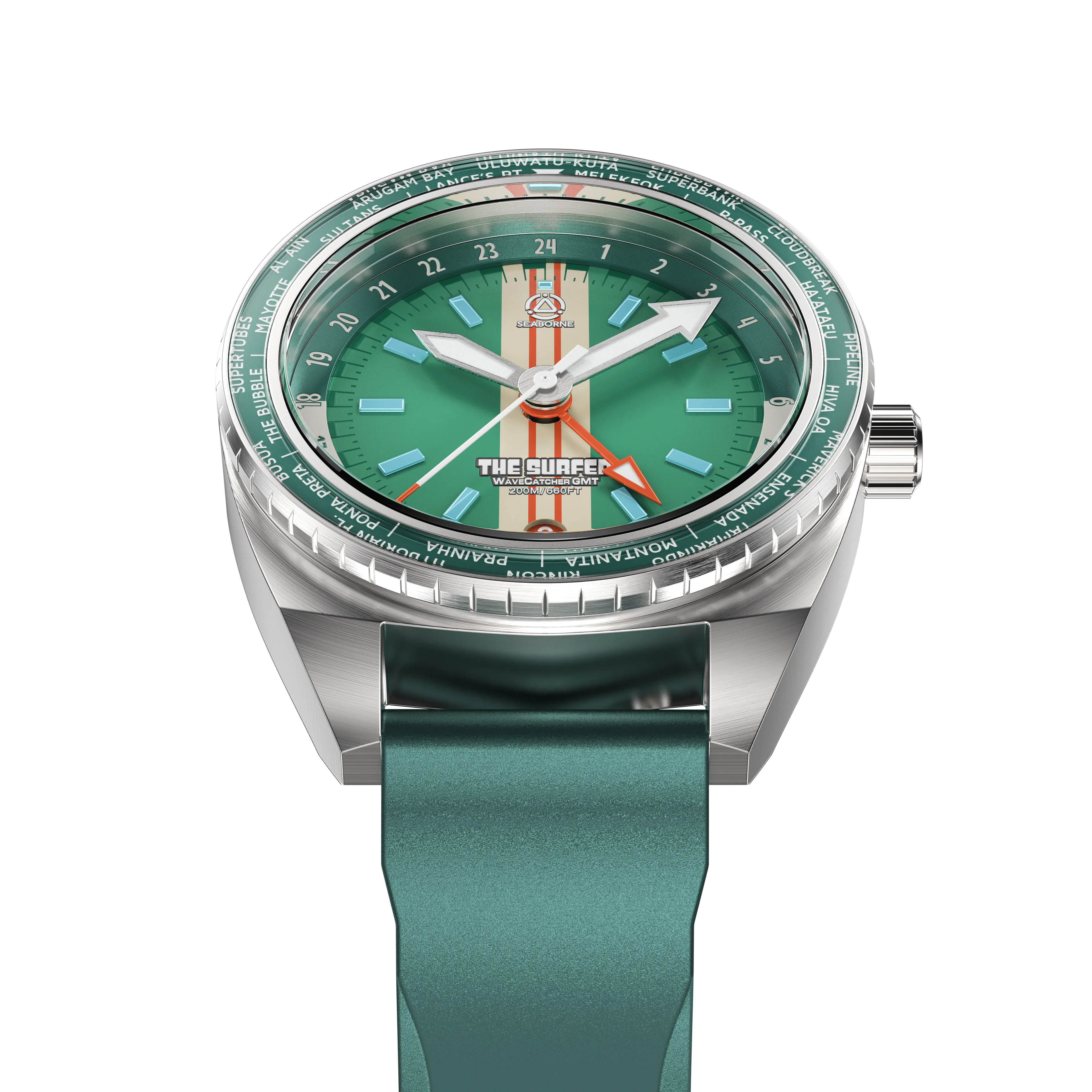 The Surfer | Wavecatcher GMT Automatic |  Seagrass