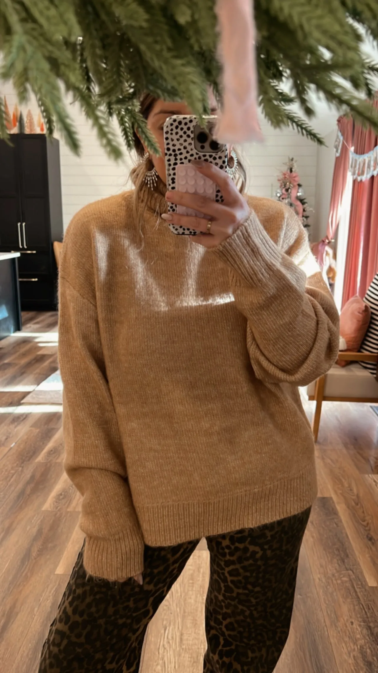 Too Cool Camel Turtleneck Sweater
