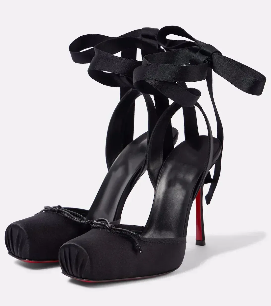 VougeVamp Square Satin High Heel Sandals for Women - Elegant Ankle Strap Thin Heel Party and Banquet Ballet Pumps