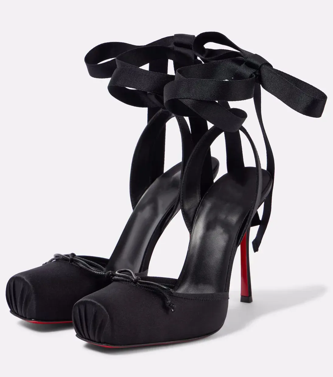 VougeVamp Square Satin High Heel Sandals for Women - Elegant Ankle Strap Thin Heel Party and Banquet Ballet Pumps