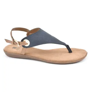 WHITE MOUNTAIN Shoes London Women's Flat Sandal, Navy/Hc Smooth, 7.5 M