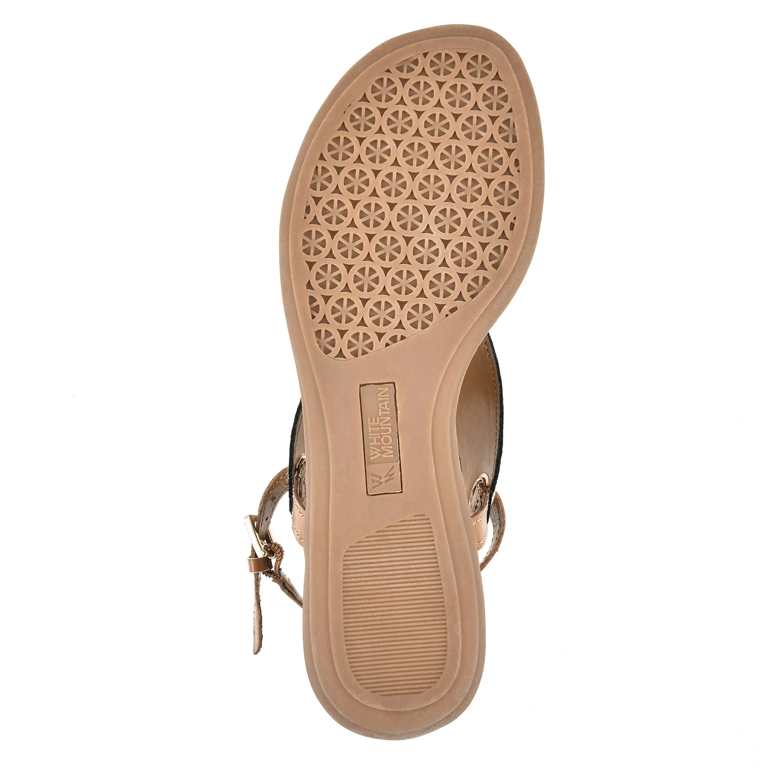 WHITE MOUNTAIN Shoes London Women's Flat Sandal, Navy/Hc Smooth, 7.5 M
