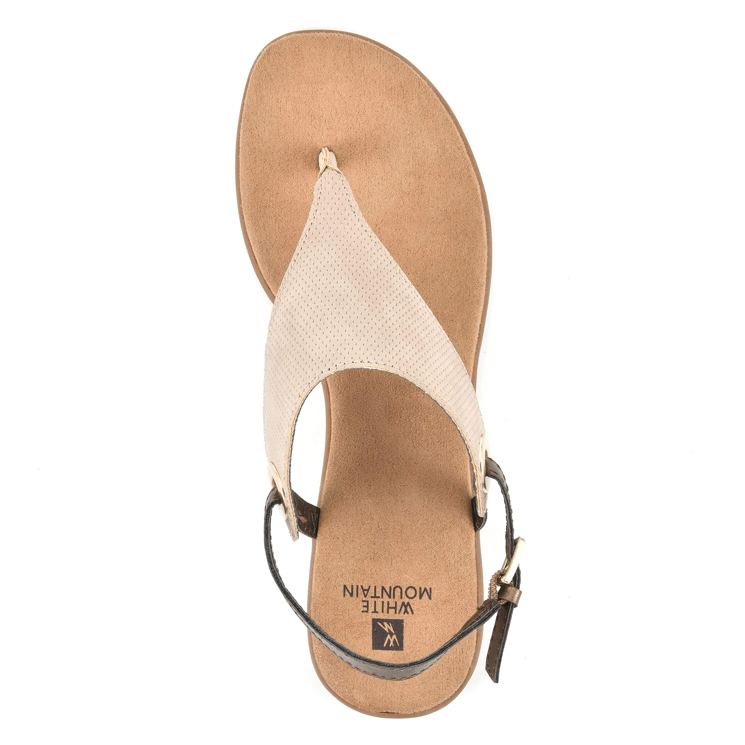 WHITE MOUNTAIN Shoes London Women's Flat Sandal, Taupe/Hc Smooth, 6.5 M