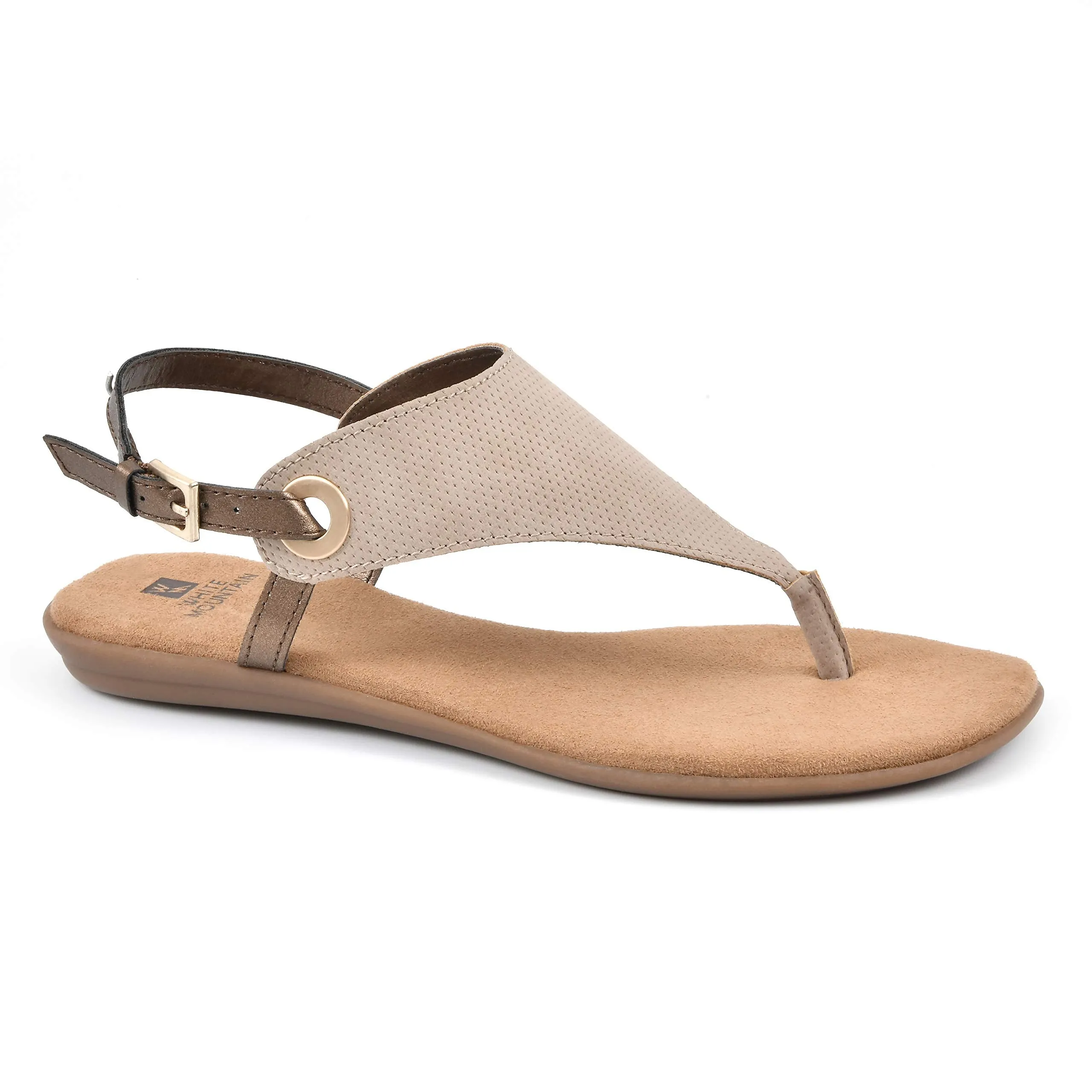 WHITE MOUNTAIN Shoes London Women's Flat Sandal, Taupe/Hc Smooth, 6.5 M