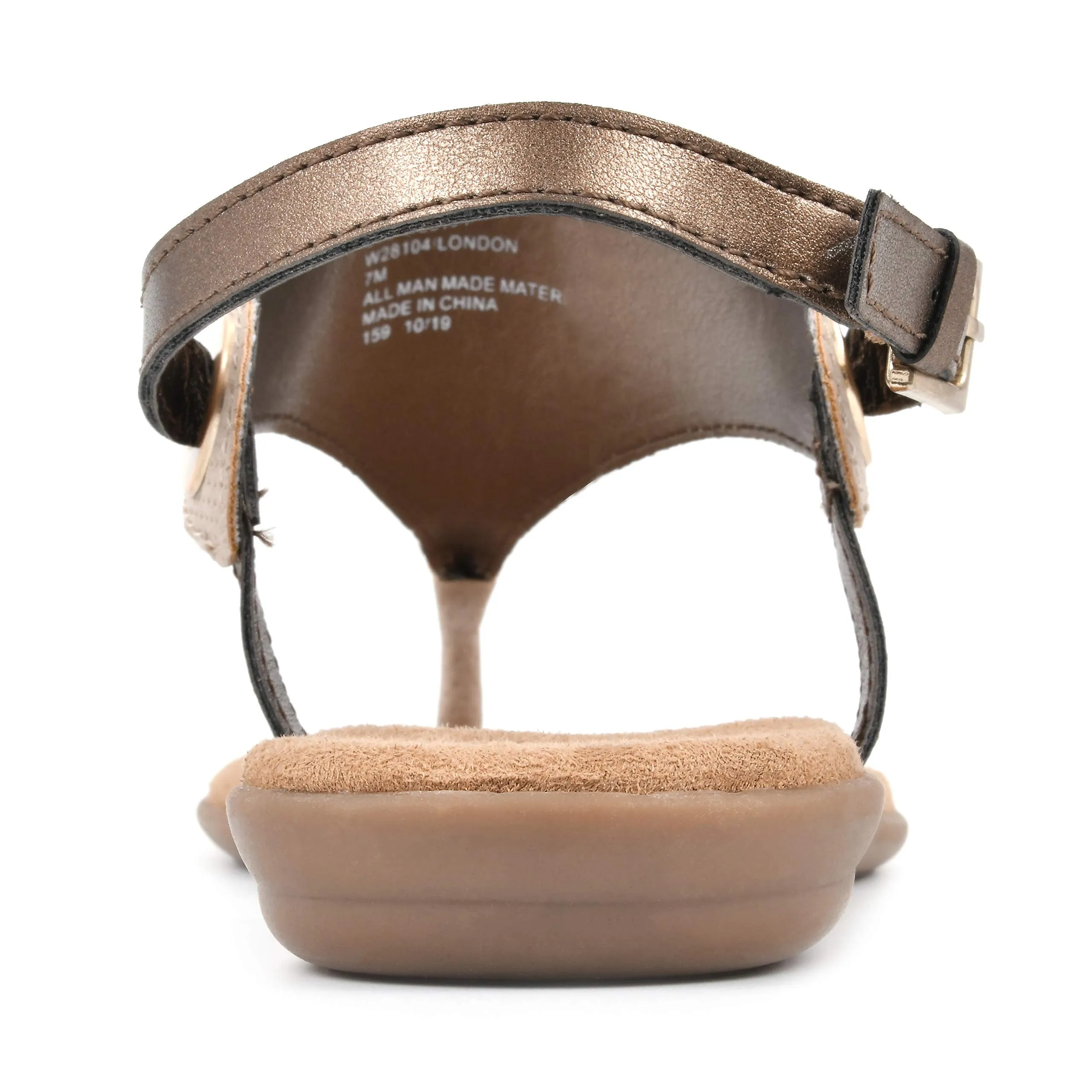 WHITE MOUNTAIN Shoes London Women's Flat Sandal, Taupe/Hc Smooth, 6.5 M