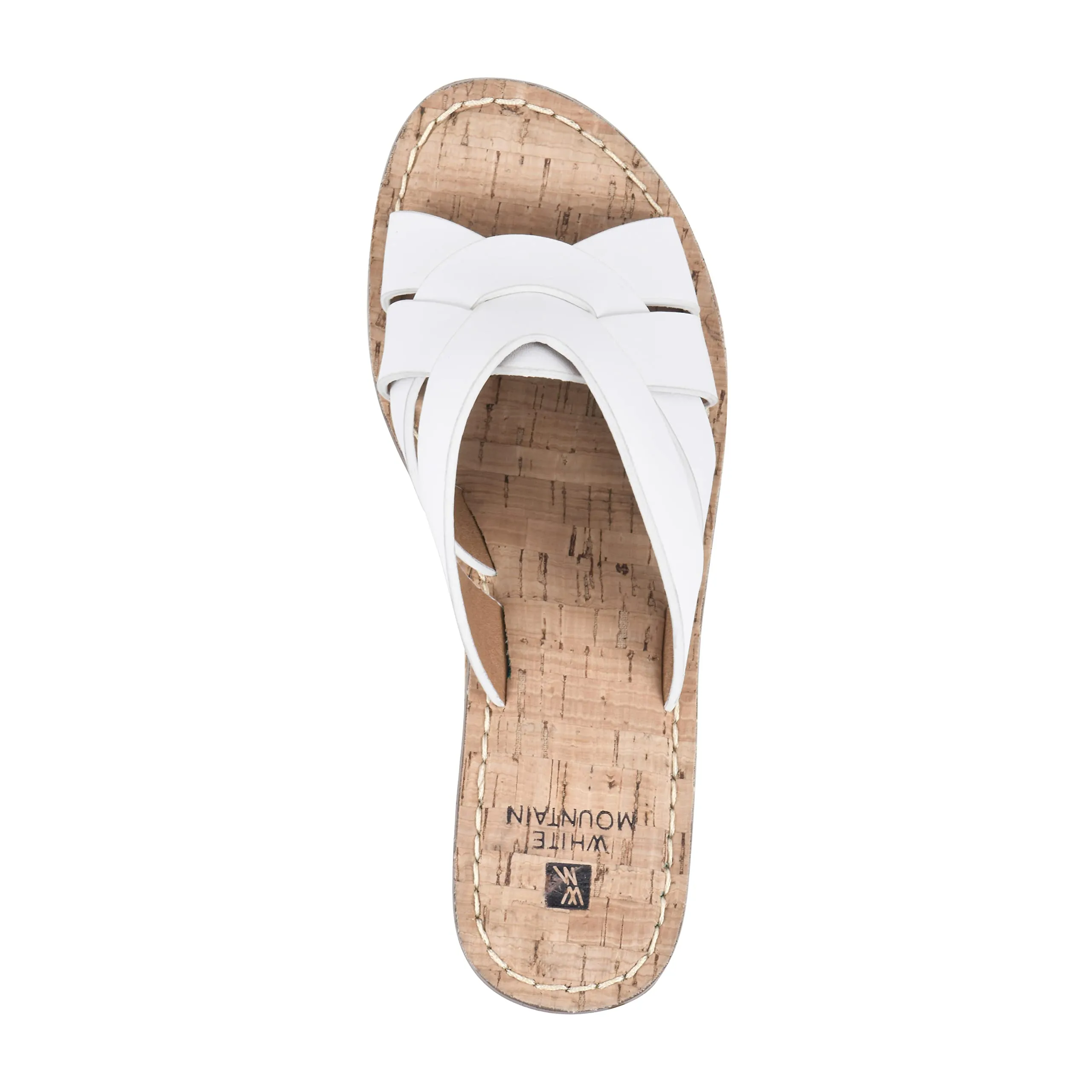 WHITE MOUNTAIN Shoes Samwell Women's Wedge Sandal, White/Burn/Smooth, 10 M