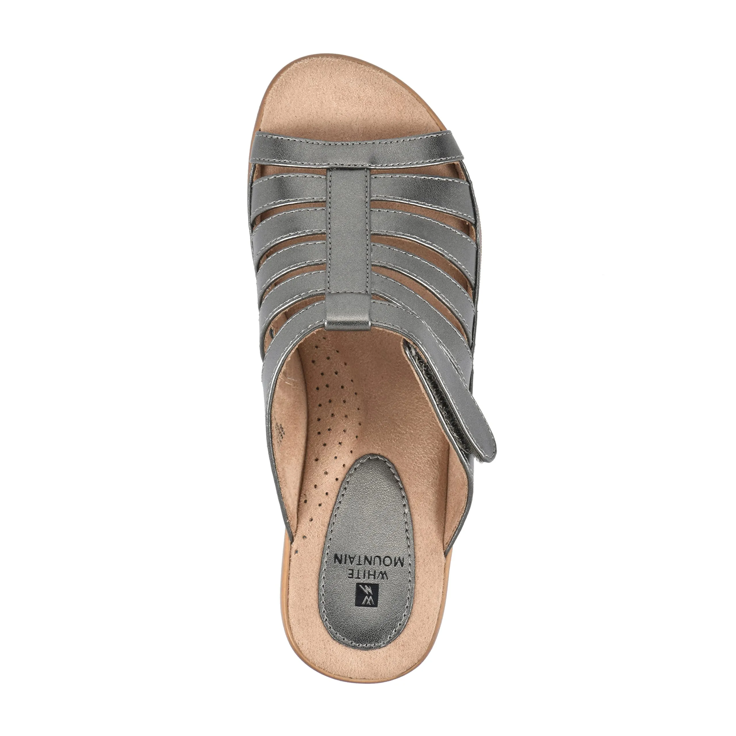 WHITE MOUNTAIN Shoes Valencia Women's Clog Sandal, Pewter/Met/Smooth, 7.5 M