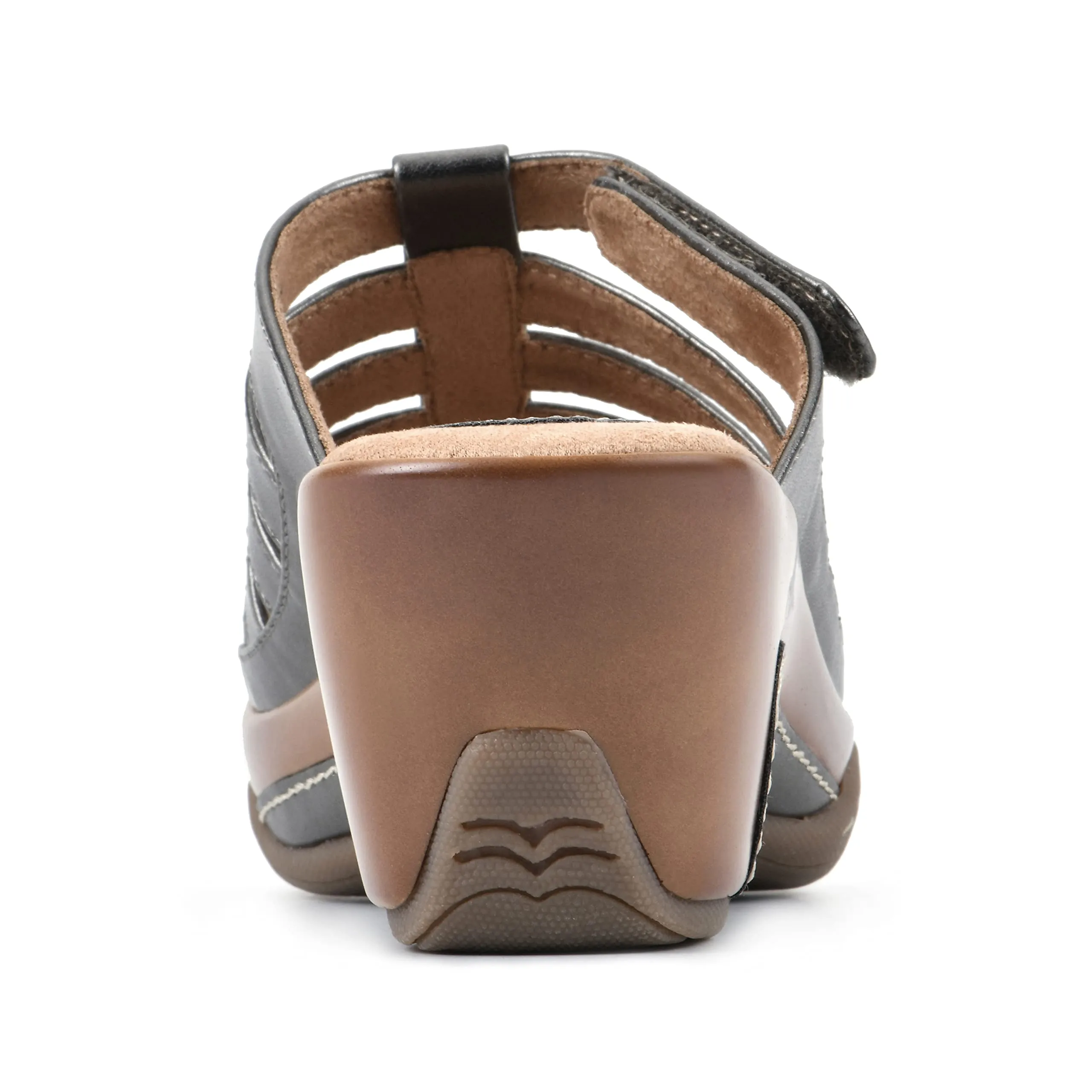 WHITE MOUNTAIN Shoes Valencia Women's Clog Sandal, Pewter/Met/Smooth, 7.5 M