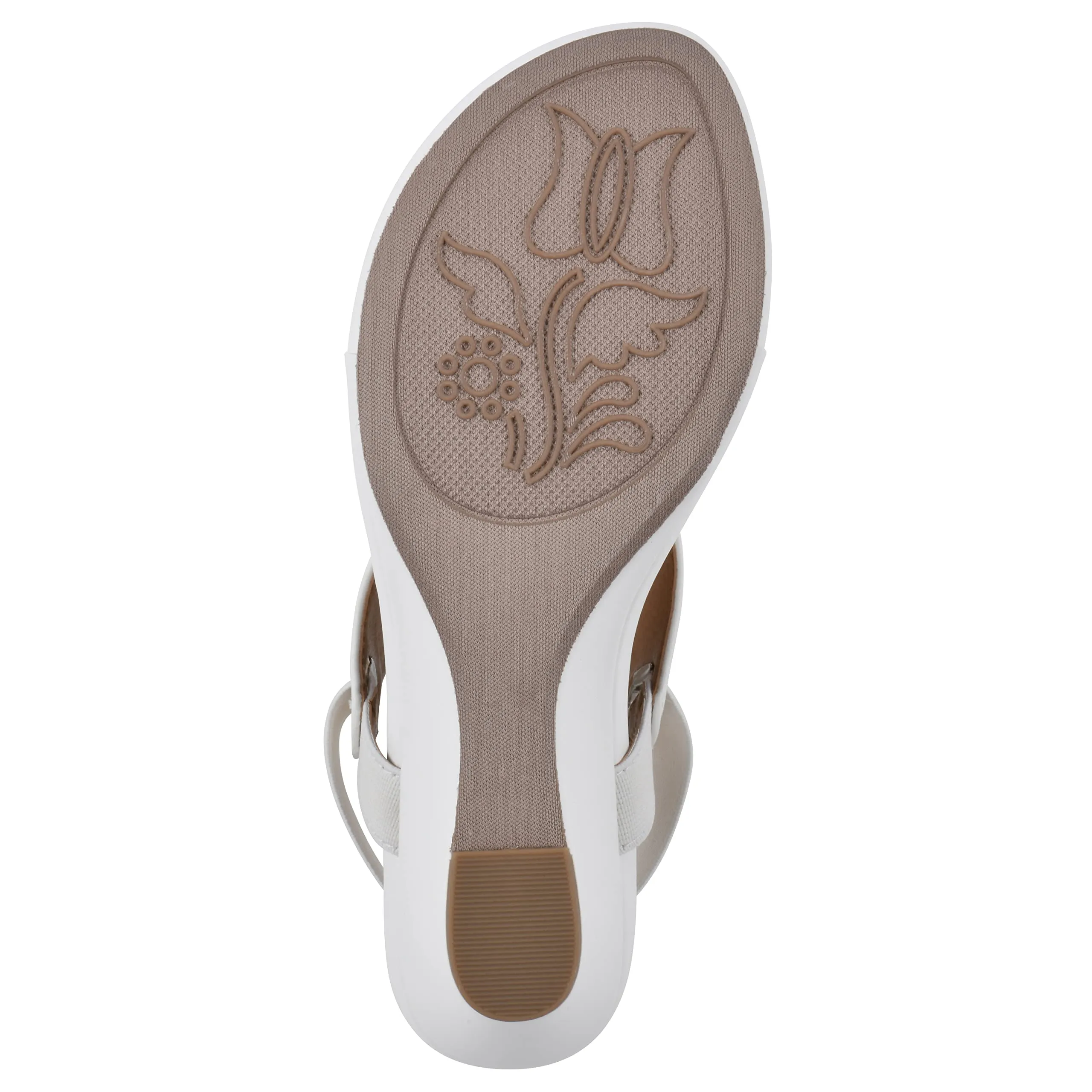 WHITE MOUNTAIN Women's All Dres Wedge Sandal, White/Smooth, 10 M