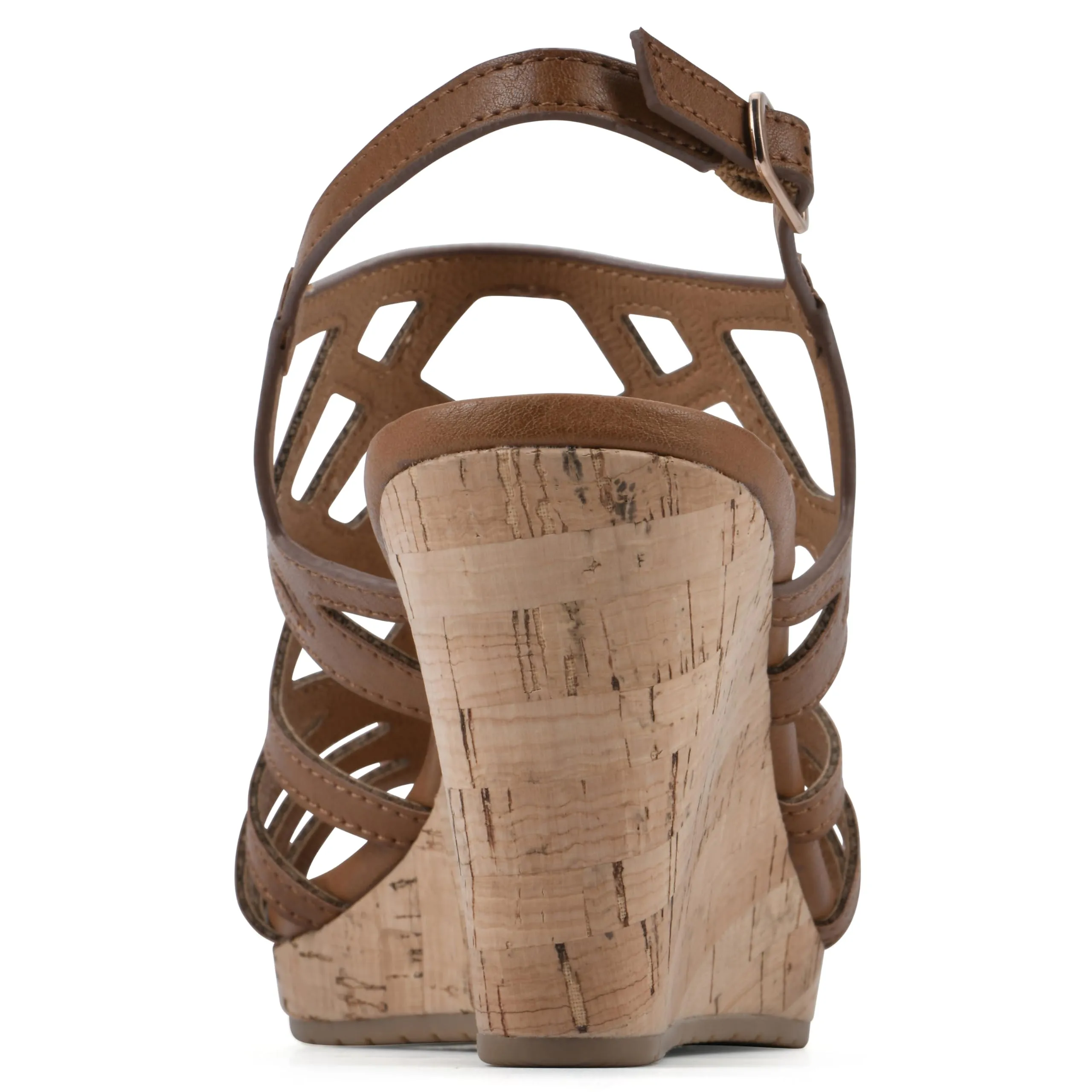 WHITE MOUNTAIN Women's Flaming Cork Wedge Sandal, Tan/Burn/Smooth, 9.5 M
