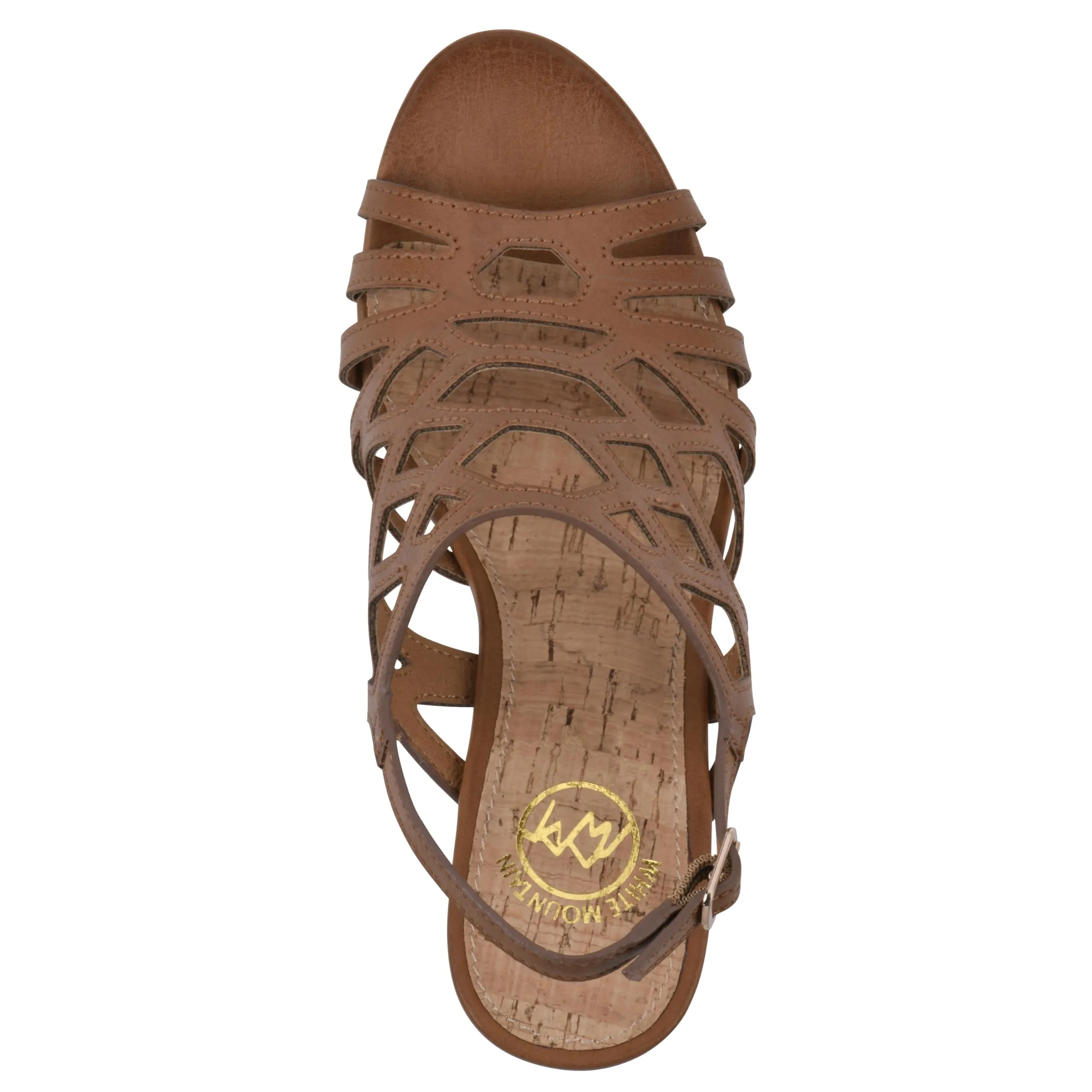 WHITE MOUNTAIN Women's Flaming Cork Wedge Sandal, Tan/Burn/Smooth, 9.5 M