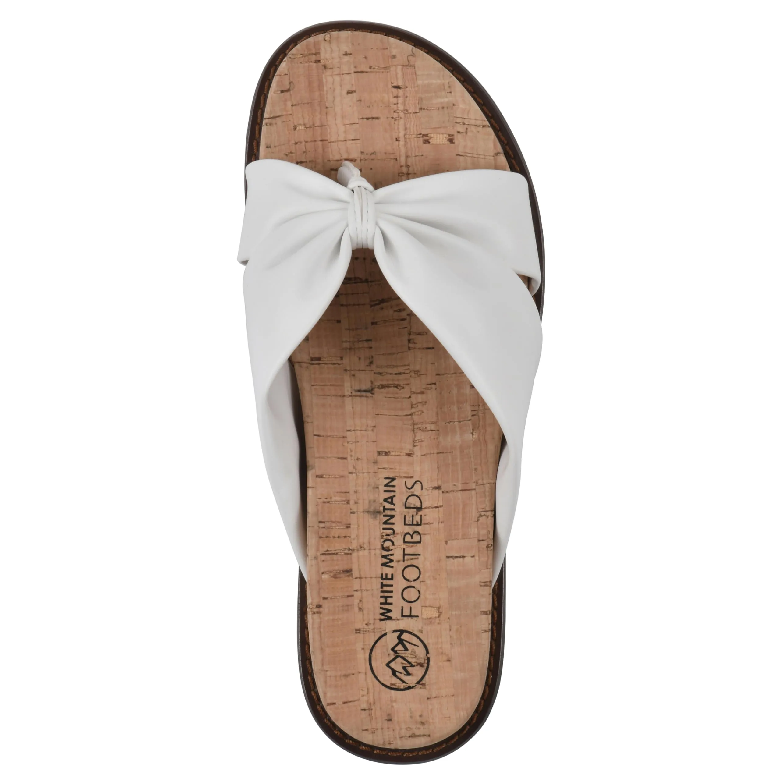 WHITE MOUNTAIN Women's Malanga X-Strap Flat Footbed Sandal, White/Smooth, 8.5 M