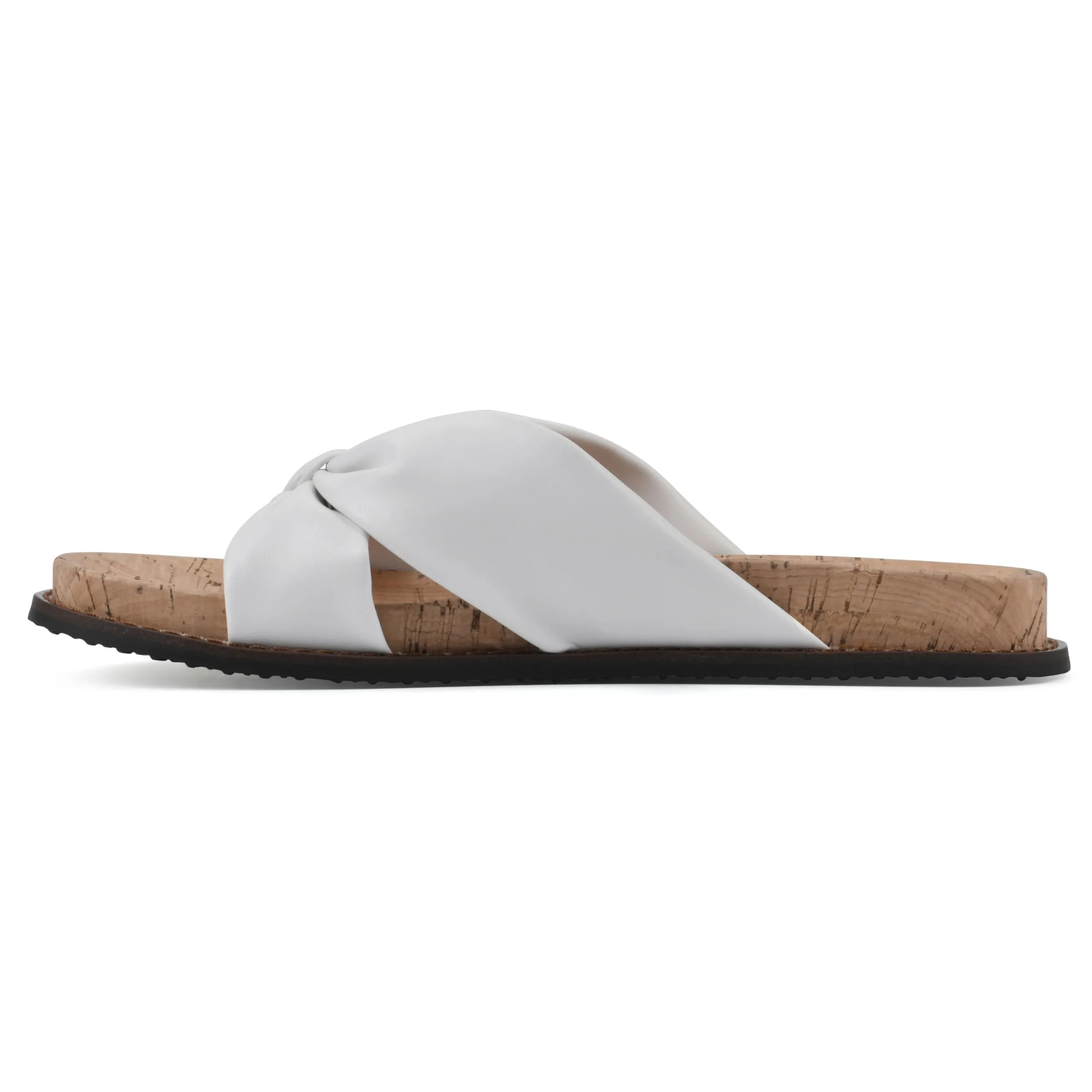 WHITE MOUNTAIN Women's Malanga X-Strap Flat Footbed Sandal, White/Smooth, 8.5 M