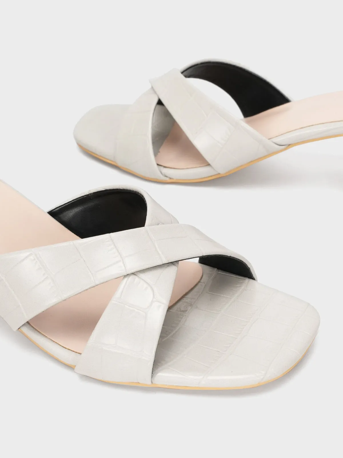 Womens "HYPNOS" Crossover Heel Sandals